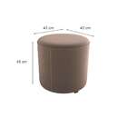 Puff Redondo Copenhage Veludo Capuccino