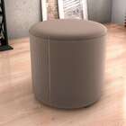 Puff Redondo Copenhage Veludo Capuccino