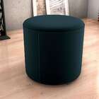 Puff Redondo Copenhage Veludo Preto