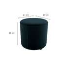 Puff Redondo Copenhage Veludo Preto