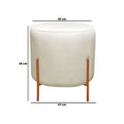 Puff Redondo Decorativo Capri Base Bronze Corino Bege