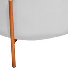 Puff Redondo Decorativo Capri Base Bronze Corino Branco