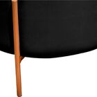 Puff Redondo Decorativo Capri Base Bronze Corino Preto