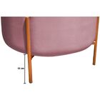 Puff Redondo Decorativo Capri Base Bronze Suede Rosa