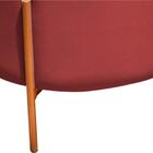 Puff Redondo Decorativo Capri Base Bronze Suede Vermelho