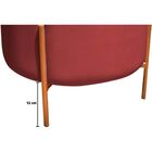 Puff Redondo Decorativo Capri Base Bronze Suede Vermelho