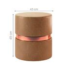 Puff Redondo Decorativo Com Cinta Oshawa Amarula