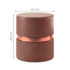 Puff Redondo Decorativo Com Cinta Oshawa Café