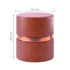 Puff Redondo Decorativo Com Cinta Oshawa Telha