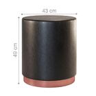 Puff Redondo Decorativo Com Metal Grenoble Preto