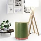 Puff Redondo Decorativo Com Metal Grenoble Verde