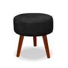 Puff Redondo Decorativo Dannny Preto Pés Palito