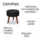 Puff Redondo Decorativo Dannny Preto Pés Palito