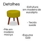 Puff Redondo Decorativo Danny Amarelo Pés Palito