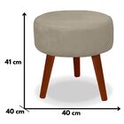 Puff Redondo Decorativo Danny Bege Pés Palito