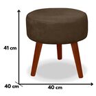 Puff Redondo Decorativo Danny Marrom Pés Palito