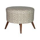 Puff Redondo Decorativo Gabi - Cinza Geometrico