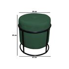 Puff Redondo Decorativo Royale Base Preto Suede Verde