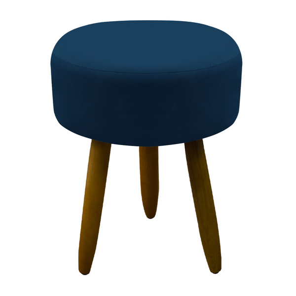 Puff Redondo Decorativo Sala De Estar Escritório Quarto  Azul