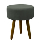 Puff Redondo Decorativo Sala De Estar Escritório Quarto Cinza