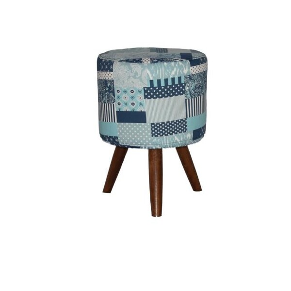 Puff Redondo Decorativo Valentina - Patchwork