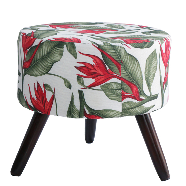 Puff Redondo Decorativo Vermelho Tropical Gigante Móveis