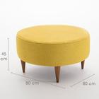 Puff Redondo Elegância Veludo Ideal Sala/quarto 80cm