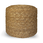 Puff Redondo Em Fibra Natural Palha