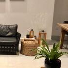 Puff Redondo Em Fibra Natural Palha