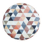 Puff Redondo Estampado Para Sala E Quarto Suede Mosaico- Jylc