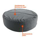 Puff Redondo Gigante Linho Cinza