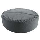 Puff Redondo Gigante Linho Cinza
