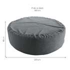 Puff Redondo Gigante Linho Cinza