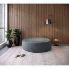 Puff Redondo Gigante Linho Cinza