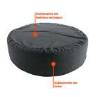 Puff Redondo Gigante Linho Grafite