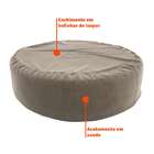 Puff Redondo Gigante Suede Bege