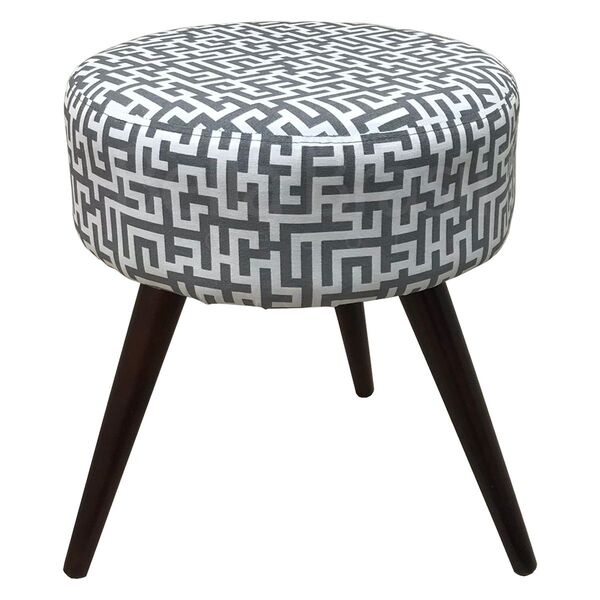 Puff Redondo Labirinto Impermeável Ø 39 5cm Com Pé Palito Can