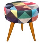 Puff Redondo Lavínia Triângulo Sala Pês Palito - Ssx Multicoi