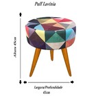 Puff Redondo Lavínia Triângulo Sala Pês Palito - Ssx Multicoi