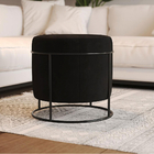 Puff Redondo Madrid Preto Asturias