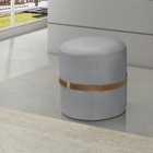 Puff Redondo Moderno Berlim Decoração Cor:cinza