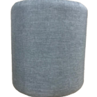 Puff Redondo Não É Segredo Linho Cinza Pé Fixo 40x45 Nsprf02l