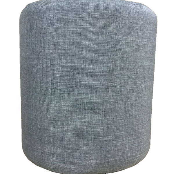 Puff Redondo Não É Segredo Linho Cinza Pé Fixo 40x45 Nsprf02l