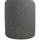 Puff Redondo Não É Segredo Linho Cinza Vazado Pé Fixo 40x45 N