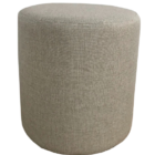 Puff Redondo Não É Segredo Linho Palha Pé Fixo 40x45 Nspr08l-f