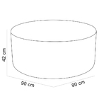 Puff Redondo Orgânico Para Living 90cm Lola W01 Couríssimo Wh