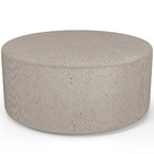 Puff Redondo Orgânico Para Living 90cm Lola W01 Linho Bege -