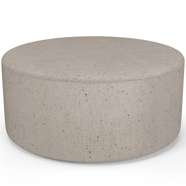 Puff Redondo Orgânico Para Living 90cm Lola W01 Linho Bege -