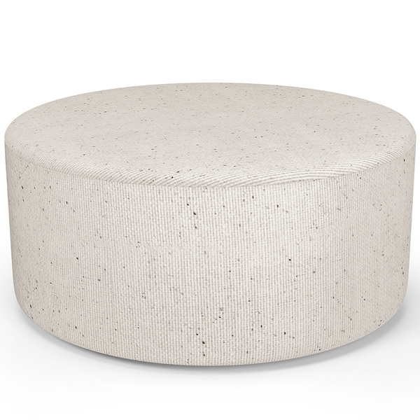 Puff Redondo Orgânico Para Living 90cm Lola W01 Linho Cru - L