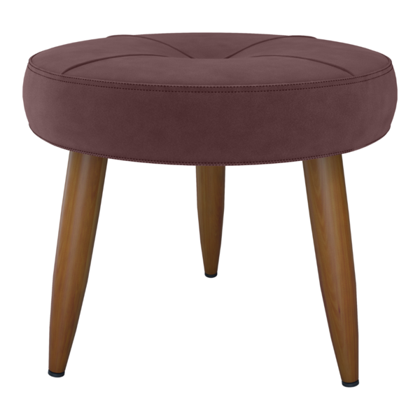 Puff Redondo Para Sala Davi Veludo Rosê